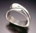 2-Band Triangle Ring by Lisa Slovis (Silver Ring)