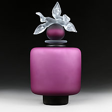 Novi Zivot Luksuz (New Life Deluxe) Orchid Satin Cylinder by Eric Bladholm (Art Glass Vessel)