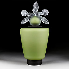 Novi Zivot Mali (New Life Petite) Fern Satin Tapered Cylinder by Eric Bladholm (Art Glass Vessel)