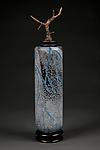 Grana Mali Plavo: Blue Tall Cylinder by Eric Bladholm (Art Glass Vessel)