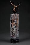 Grana Mali Zlato: Topaz Gold Tall Cylinder by Eric Bladholm (Art Glass Vessel)