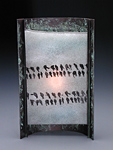 Birds on a Wire by Joan Bazaz (Glass & Copper Lamp)