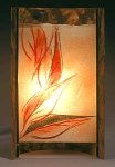 Red Cascade by Joan Bazaz (Glass & Copper Lamp)