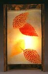 Mosaic Leaves by Joan Bazaz (Glass & Copper Lamp)