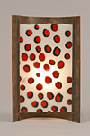 Red Dots by Joan Bazaz (Glass & Copper Table Lamp)