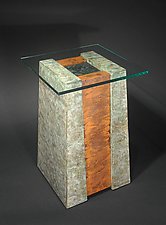Sands Pedestal Table by David M Bowman and Reed C Bowman (Metal Side Table)