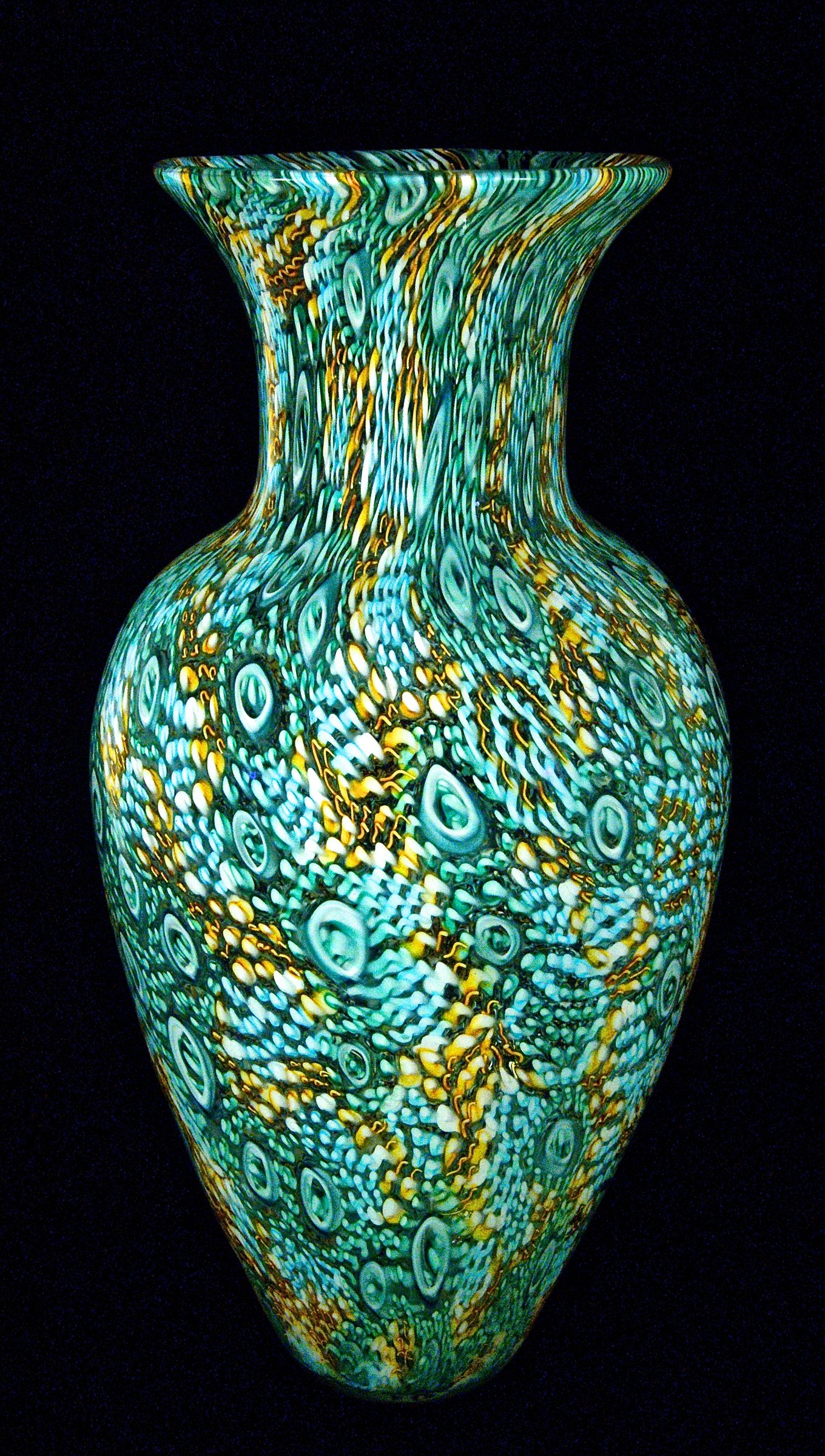 Emerald and Topaz Murrini Vase