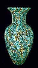 Emerald and Topaz Murrini Vase by Michael Egan (Art Glass Vase)