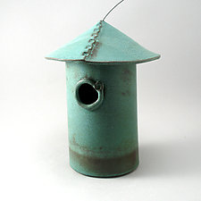 Stoneware Bird House by Cheryl Wolff (Ceramic Birdhouse)
