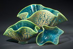 Moss Fluted Bowl by Chris Mosey (Art Glass Bowl)