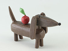 Dogs with Apples by Hilary Pfeifer (Wood Sculpture)