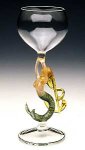 Mermaid Ascending (Blonde Goblet) by Milon Townsend (Art Glass Drinkware)