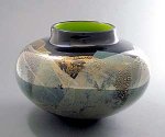Chartreuse Kago by Suzanne Guttman (Art Glass Bowl)