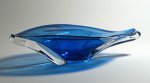 Oval Eye Platter: Cobalt by Suzanne Guttman (Art Glass Vessel)