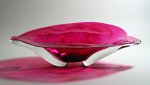 Oval Eye Platter: Ruby by Suzanne Guttman (Art Glass Vessel)