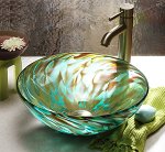 Aqua Iris by Suzanne Guttman (Art Glass Sink)