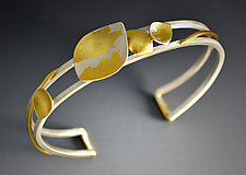 Petite Leaf Cuff by Judith Neugebauer (Gold & Silver Bracelet)