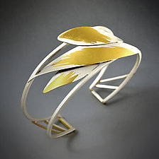 Feathered Cuff by Judith Neugebauer (Gold & Silver Bracelet)