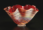 Golden Gem Fluted Bowl by Cristy Aloysi and Scott Graham (Art Glass Vessel)