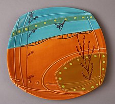 Small Deco Plate in Orange by Abby Salsbury (Ceramic Plate)