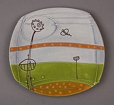 Small Deco Landscape Plate by Abby Salsbury (Ceramic Plate)