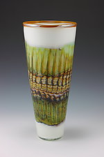 White Opal Cone by Danielle Blade and Stephen Gartner (Art Glass Vase)