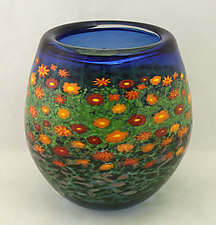 Tall Poppy Bowl by Ken Hanson and Ingrid Hanson (Art Glass Bowl)