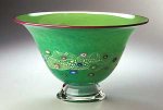 Emerald Blossom Bowl by Ken Hanson and Ingrid Hanson (Art Glass Bowl)