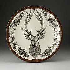 Large Round Platter: Red Stag by Laura Zindel (Ceramic Platter)