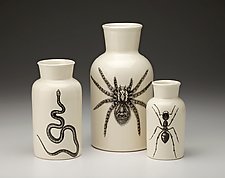 Set of Three Jars: Tarantula, Spider, Ant by Laura Zindel (Ceramic Vessel)