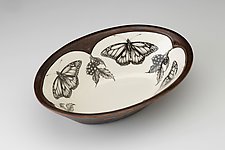 Large Serving Dish: Monarch Butterfly by Laura Zindel (Ceramic Bowl)