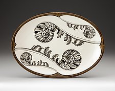 Oval Platter: Coiled Wood Fern by Laura Zindel (Ceramic Platter)
