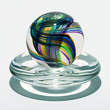 Oversized Marble with Dish by Michael Trimpol and Monique LaJeunesse (Art Glass Marble)