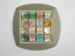Magic Squares: Silver by Rene Culler (Art Glass Wall Sculpture)