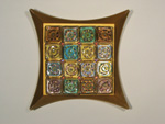 Magic Squares: Gold by Rene Culler (Art Glass Wall Sculpture)