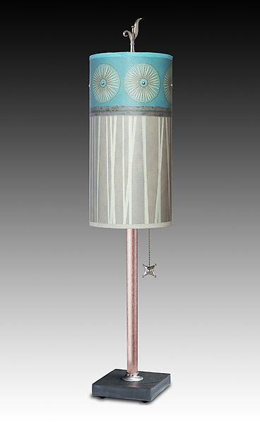 Pool Copper Table Lamp with Small Tube Shade