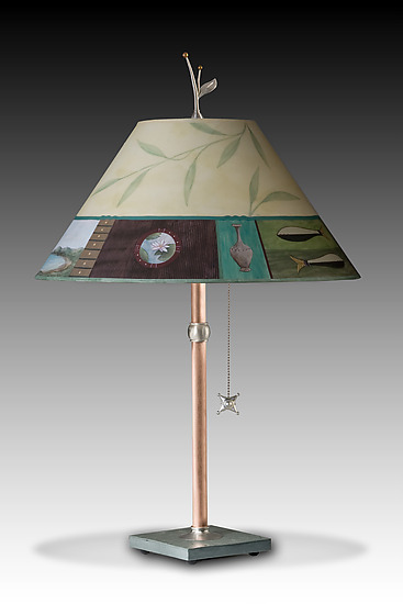 Twin Fish Copper Table Lamp