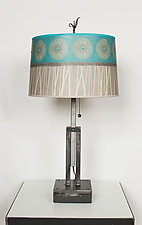 Pool Adjustable Height Steel Table Lamp by Janna Ugone (Mixed-Media Table Lamp)
