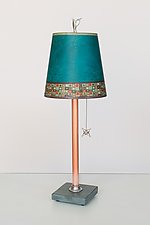 Mosaic Copper Table Lamp with Small Drum Shade by Janna Ugone (Mixed-Media Table Lamp)
