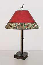 Mosaic Steel Table Lamp on Wood by Janna Ugone (Mixed-Media Table Lamp)