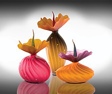 Autumn Trio by Bob Kliss and Laurie Kliss (Art Glass Sculpture)