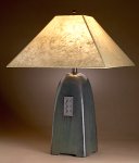 North Union Lamp in Onyx Glaze with Natural Lokta Shade by Jim Webb (Ceramic Lamp)