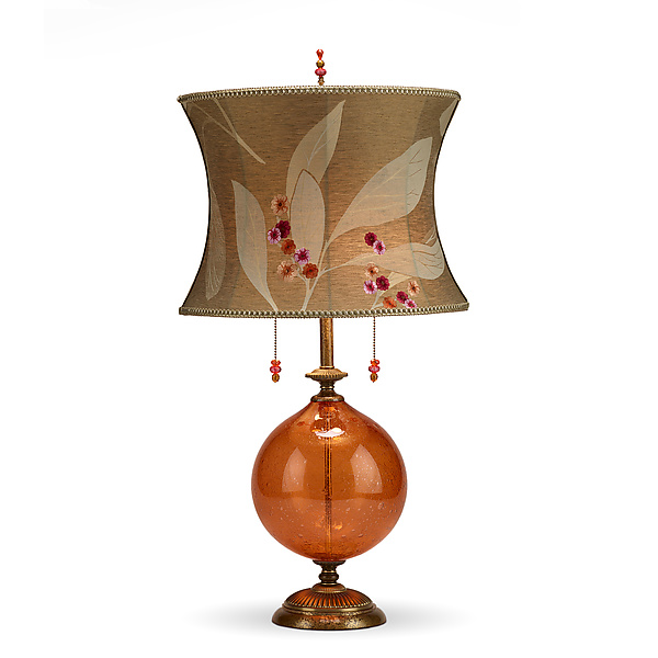 Natalia in Orange Glass by Susan Kinzig and Caryn Kinzig (Mixed-Media Table Lamp) | Artful Home