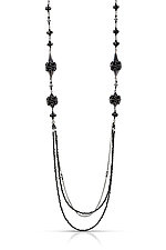 Black Deco Necklace by Chihiro Makio (Silver & Stone Necklace)