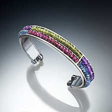 Gemstone Cuff Bracelet by Susan Kinzig (Silver & Stone Bracelet)