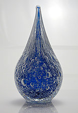 Water Drop & Bubbles Paperweight by Anchor Bend Glassworks (Art Glass Paperweight)