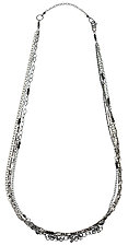 Layering Chain Necklace with 3 Strands by Chihiro Makio (Silver & Stone Necklace)