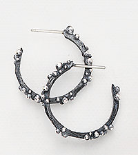 Bumpy Cluster Hoops by Dahlia Kanner (Silver Earrings)