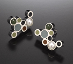 Bubble Earrings by Susan Kinzig (Silver, Pearl & Polymer Clay Earrings)