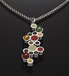 Bubbles Pendant by Susan Kinzig (Silver, Stone & Polymer Clay Necklace)